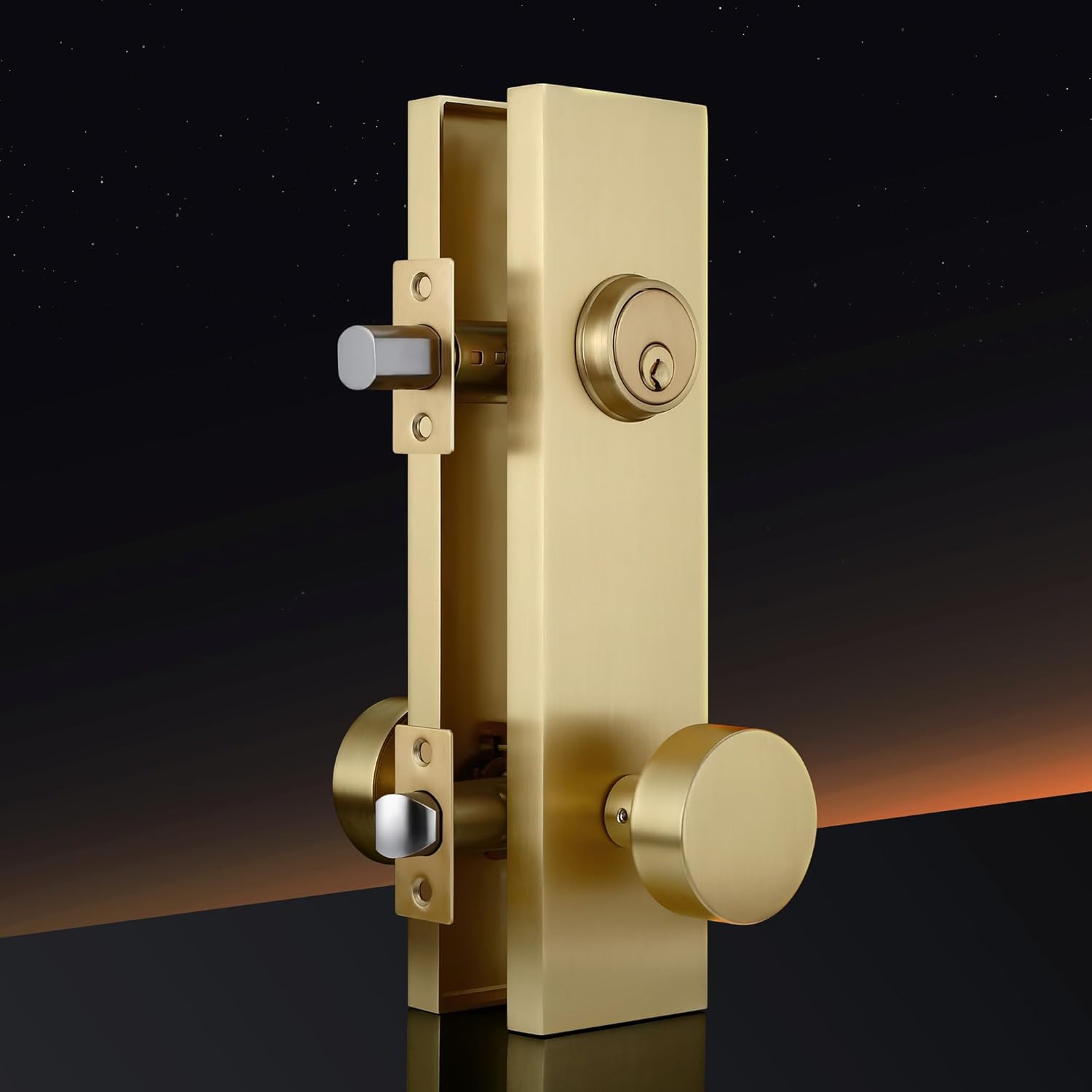 Leydebong Front Door Lock Set - SATIN BRASS