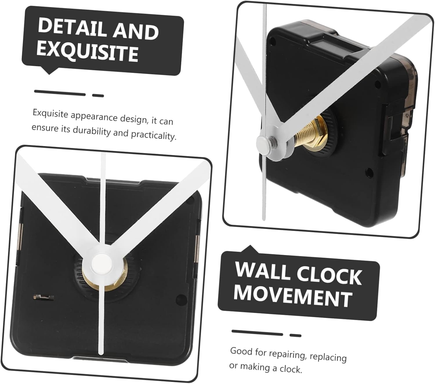 Gadpiparty 2-Piece Mute Plastic Clock Hand Set for Digital Wall Clocks