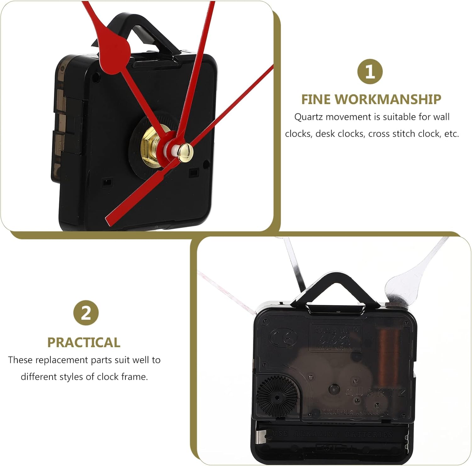Operitacx Quartz Clock Mechanism Kit with Silent Movement