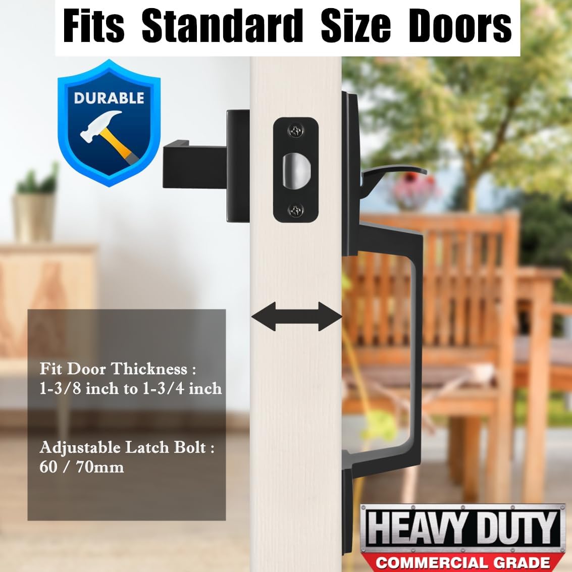 Vo XMude Front Door Handle Set for Exterior Doors