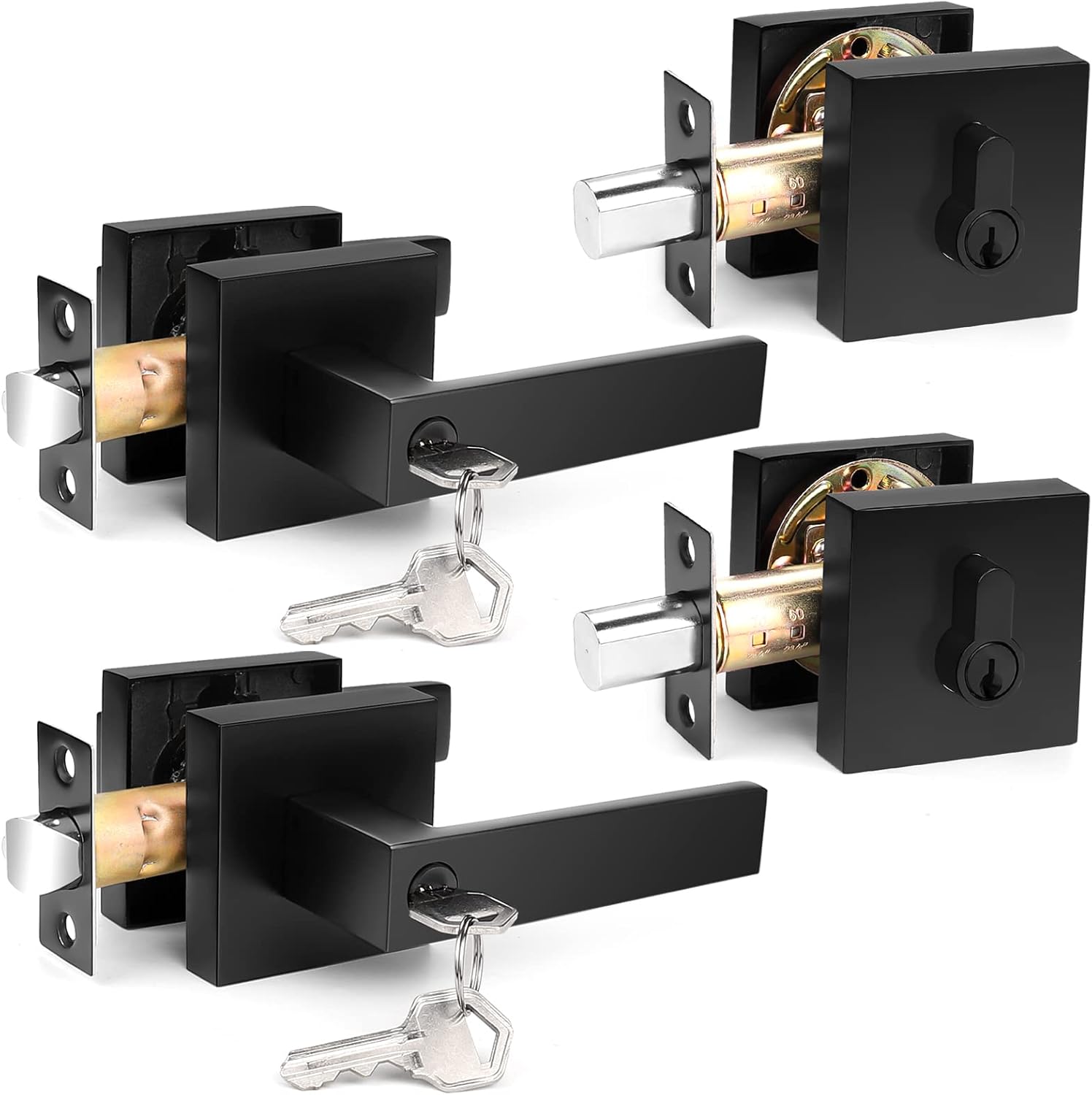Probrico Entry Levers and Deadbolt Combo for Secure Entry