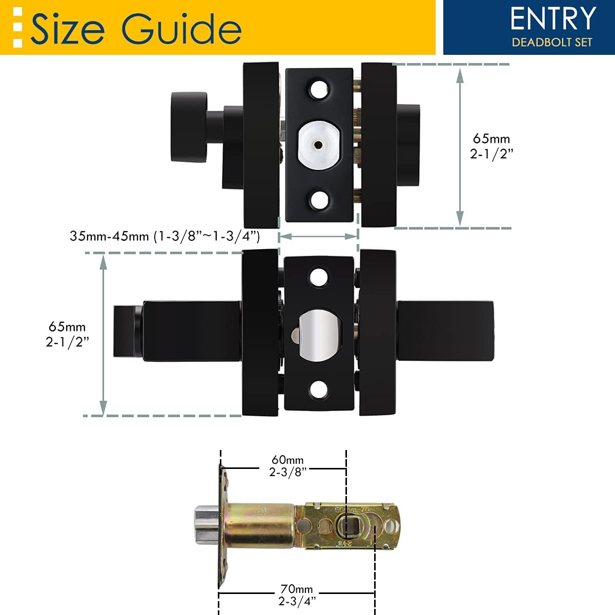 4-Pack Keyed Entry Door Lever Set Matte Black