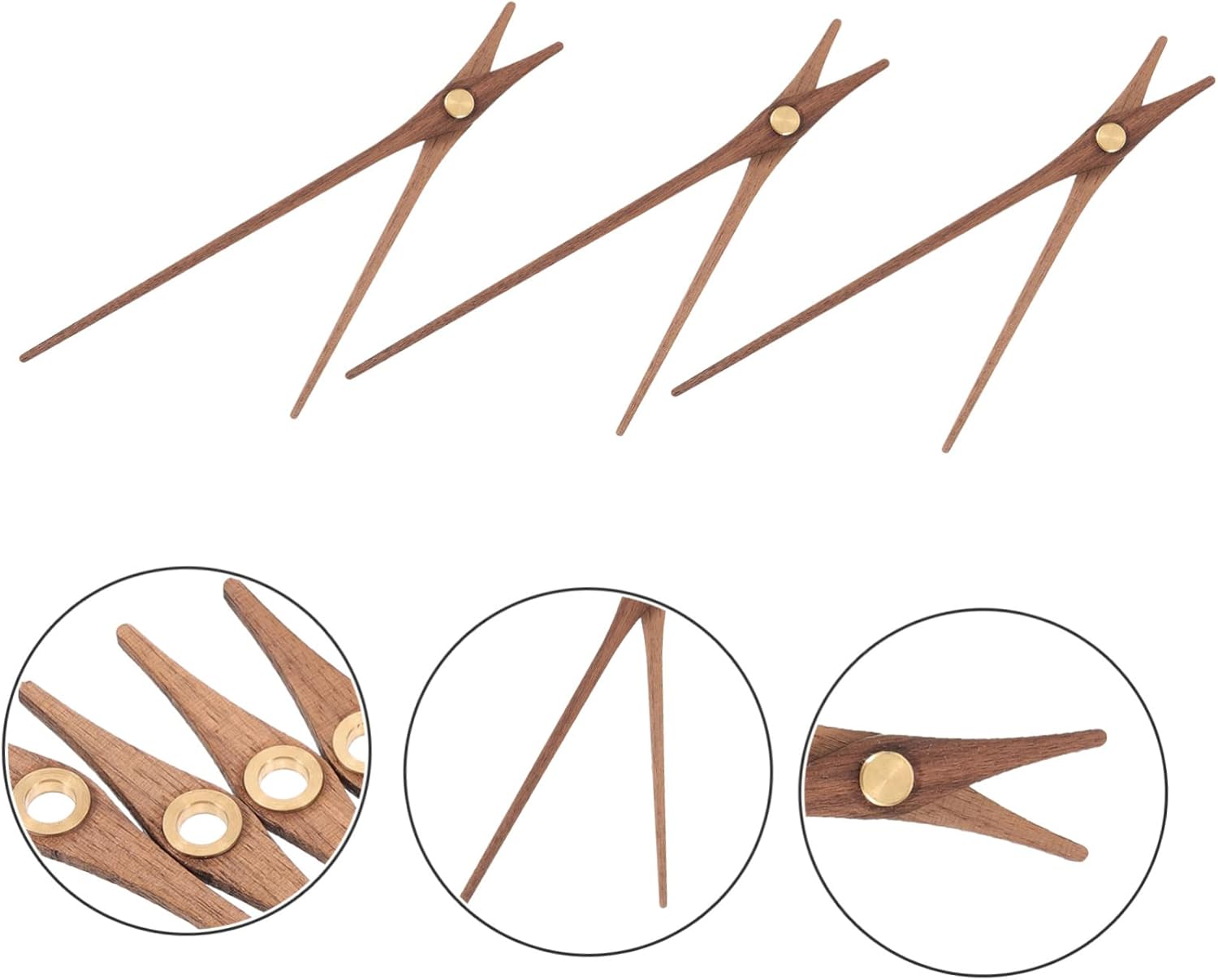 5-Piece Black Walnut Brass Clock Hands Kit for DIY Clocks