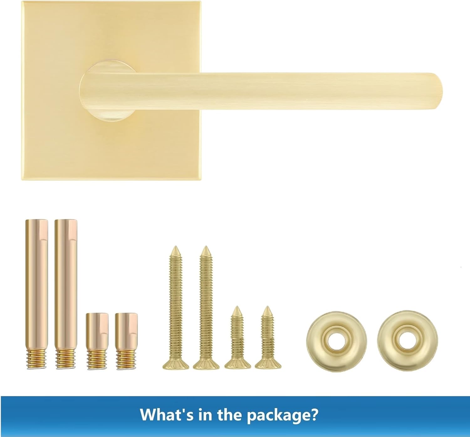 10-Piece Set of Leydebong Dummy Door Handles in Satin Brass