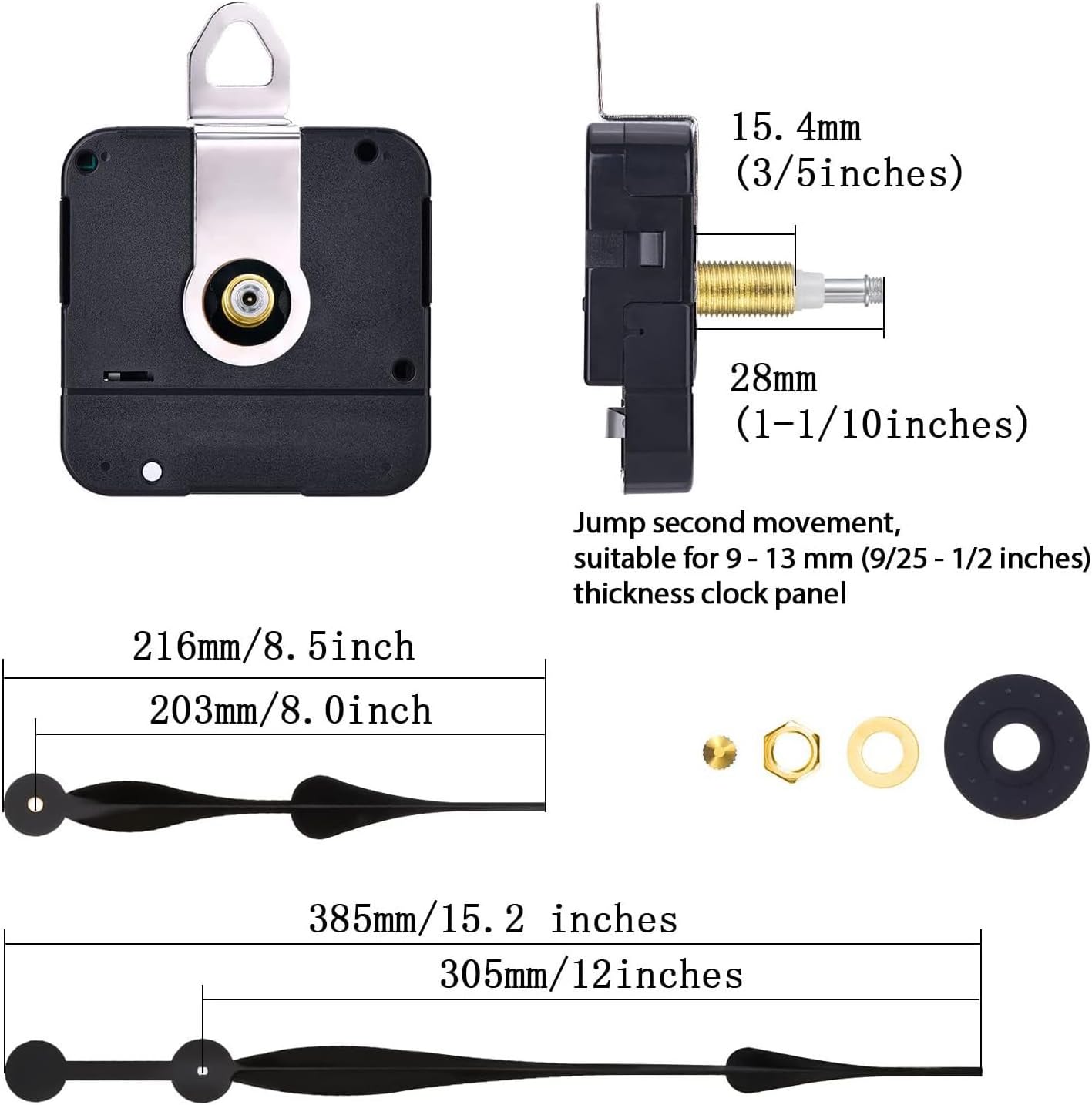 Include Hands Wall Clock Mechanism Repair Kit