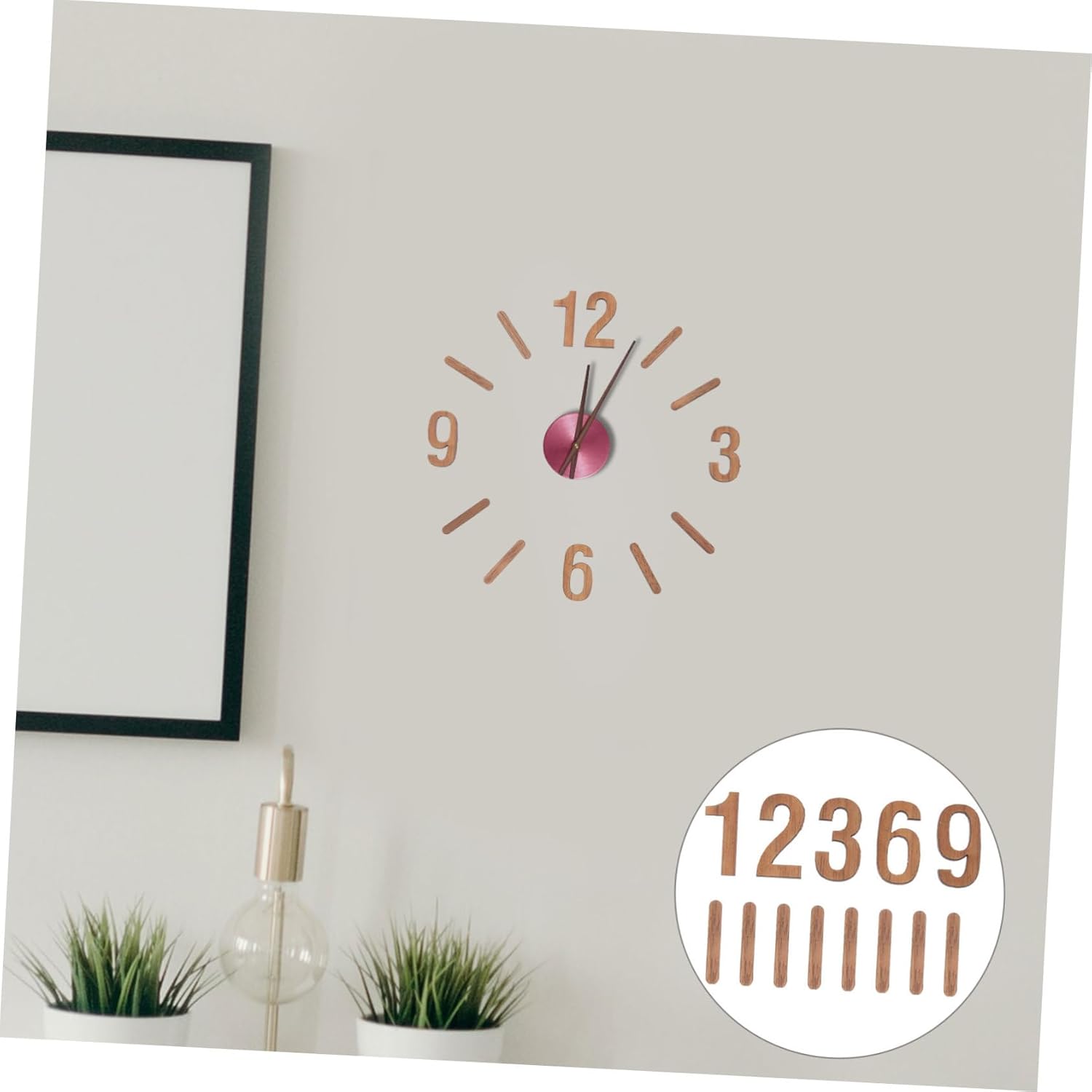 EXCEART Roman Numeral Digital Wall Clock DIY Wood Panel with Glue Included