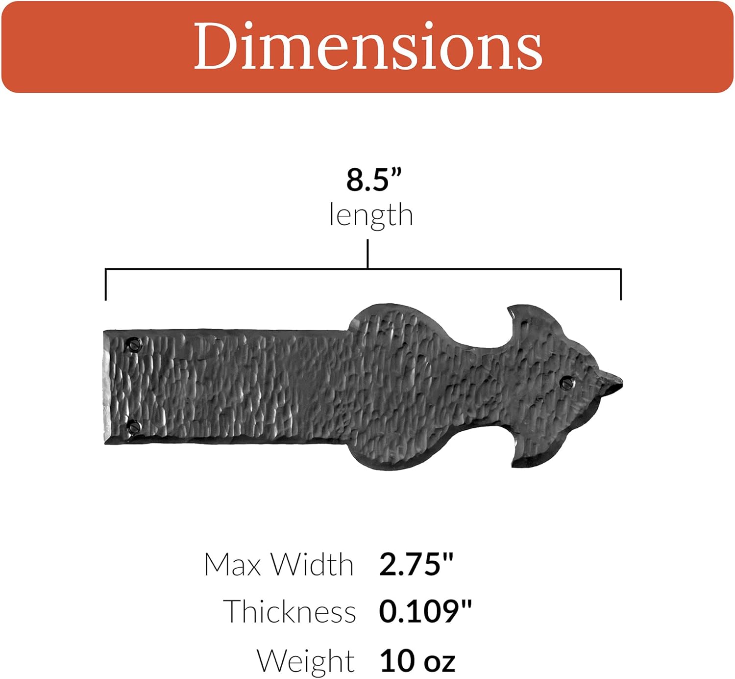 2-Pack Rustic Black Faux Strap Hinges for Farmhouse Barn Doors