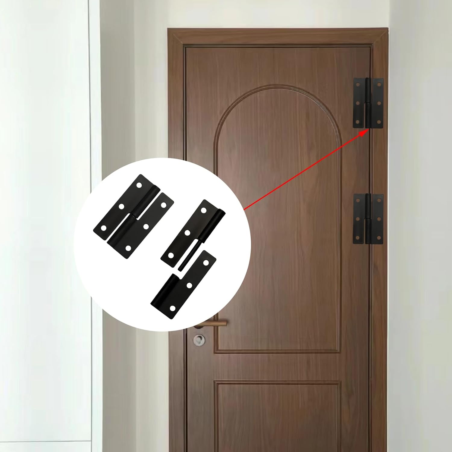 Lilady 4 Pcs 25-Inch Right-Lift-Off Hinges with Screws Black