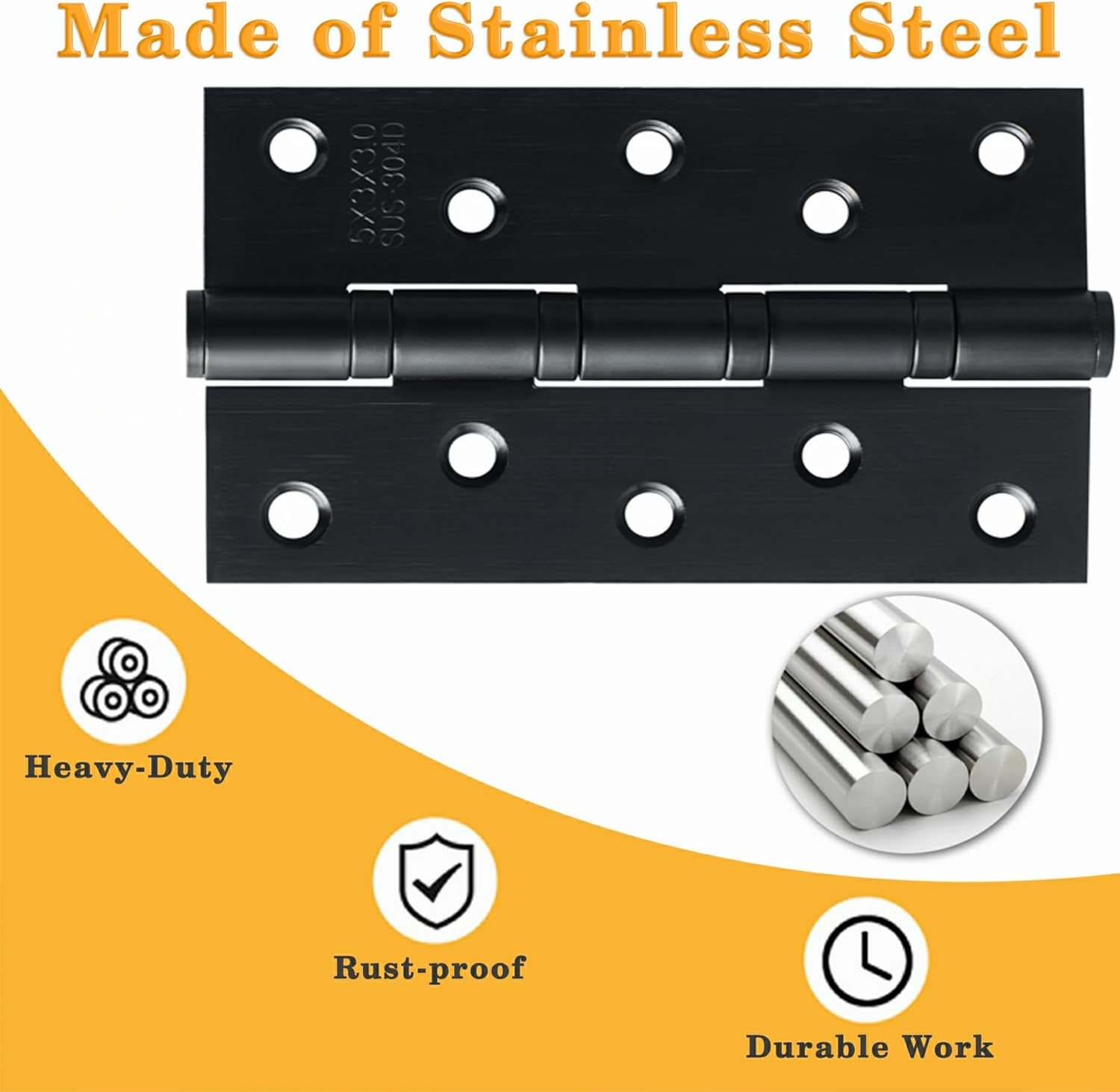 Alise Matte Black Door Hinges
