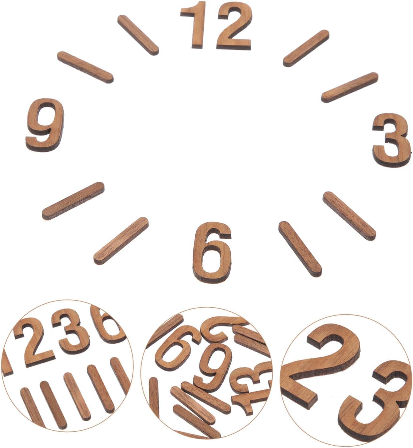 EXCEART Roman Numeral Digital Wall Clock DIY Wood Panel with Glue Included