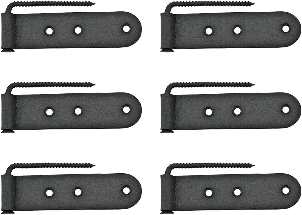 Renovators Supply 6-Piece Black Wrought Iron Gate Hinges