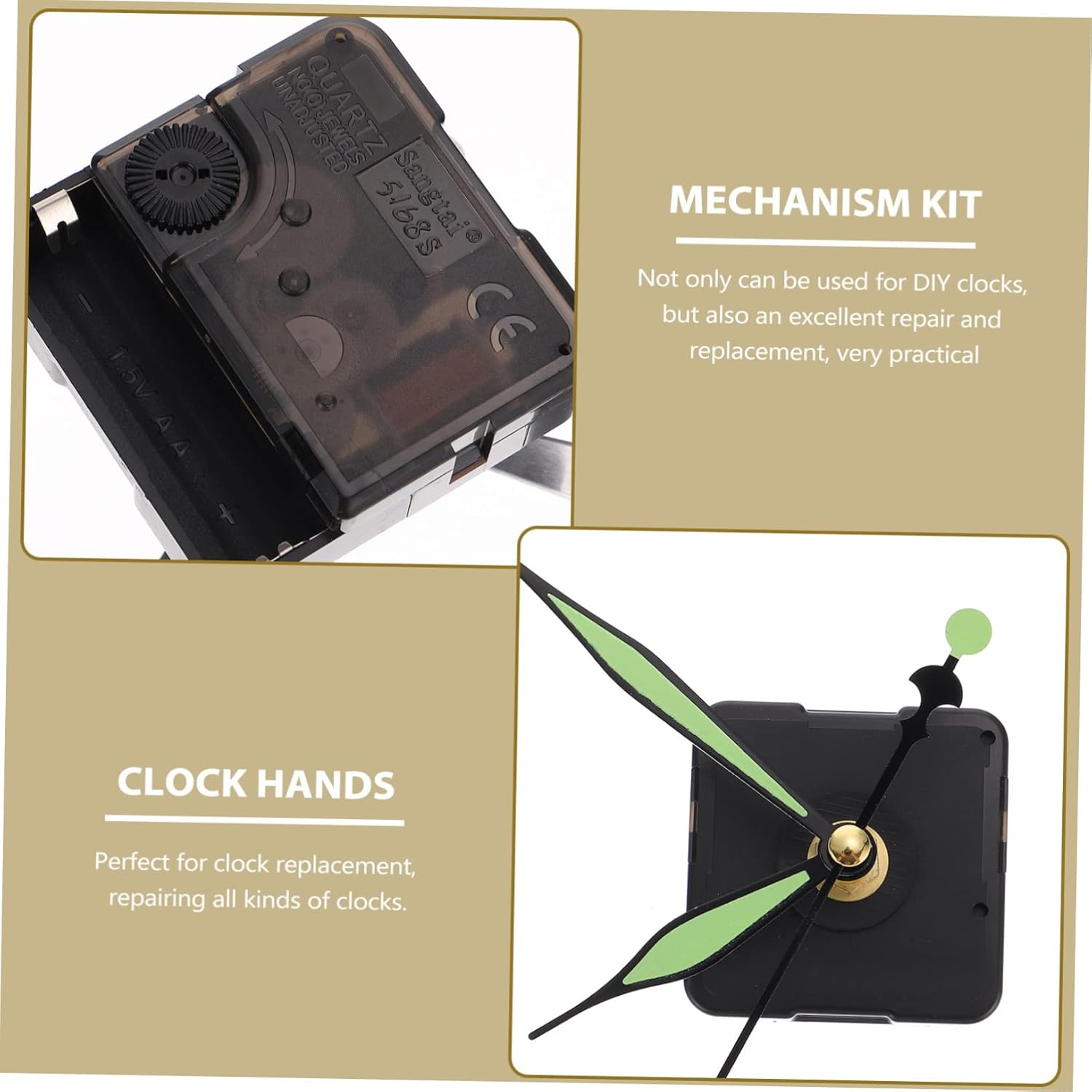 IWOWHERO Silent Quartz Clock Movement Kit