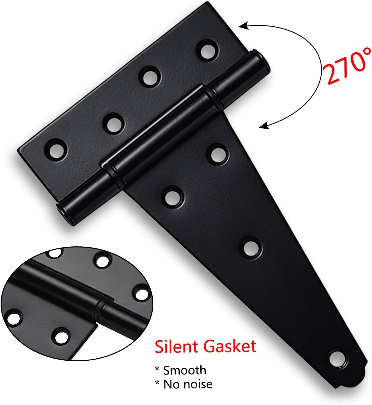 Sankins 6-Inch T-Strap Hinges Heavy Duty for sheds yards barns