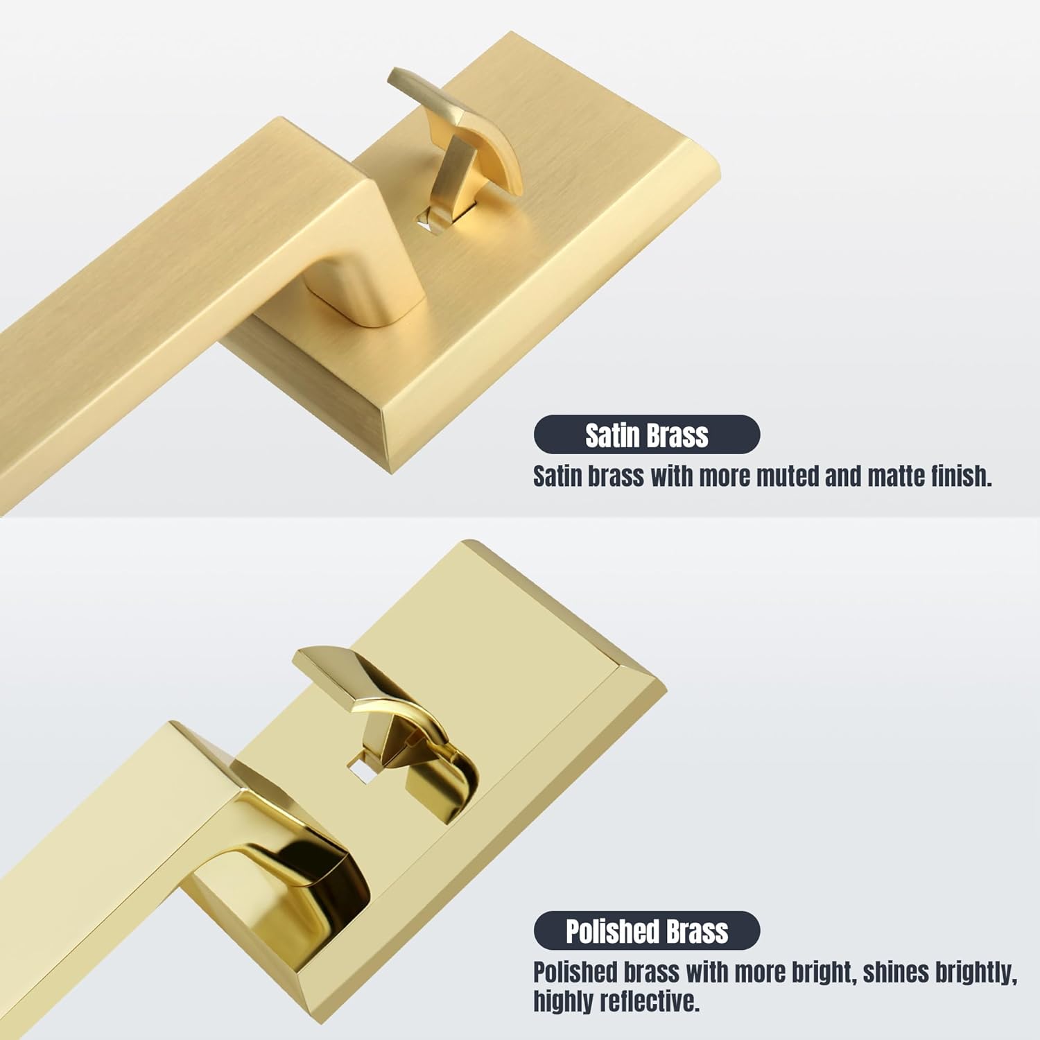 Gaurqiah brushed gold front door entry handle set heavy-duty satin brass