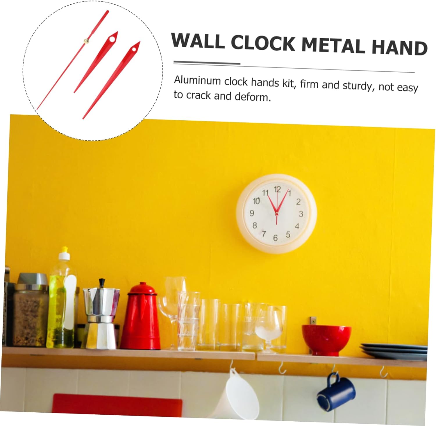 Classic Aluminum Wall Clock Needles - 10 Piece Set