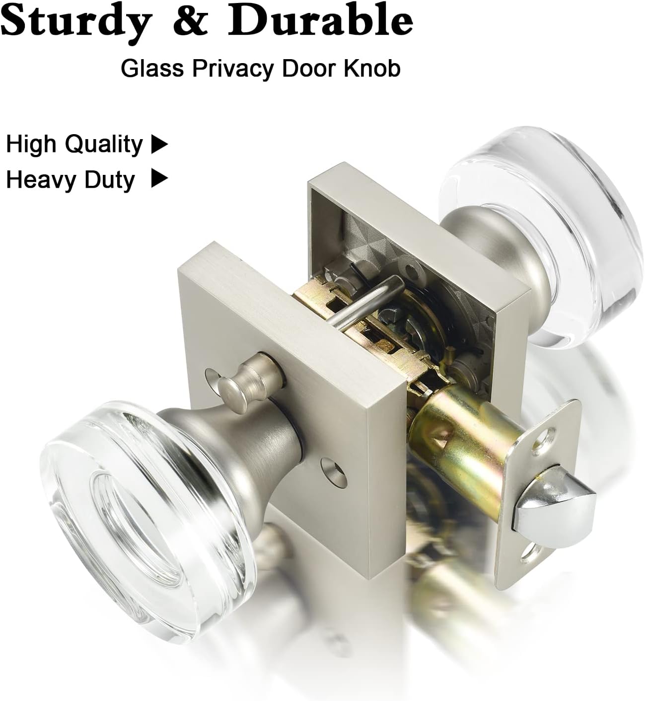 Safety First Glass Door Knobs - Emergency Release with Satin Nickel