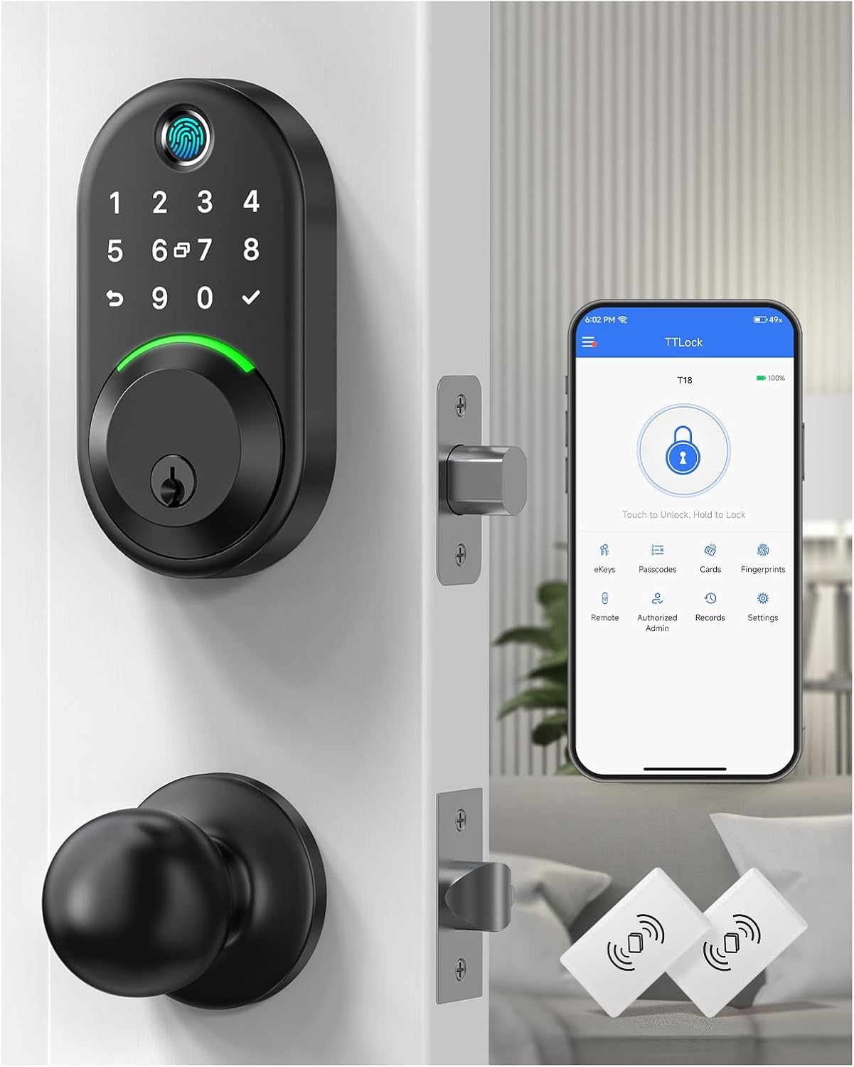 Keypad Smart Door Lock with Knob Set for Front Door