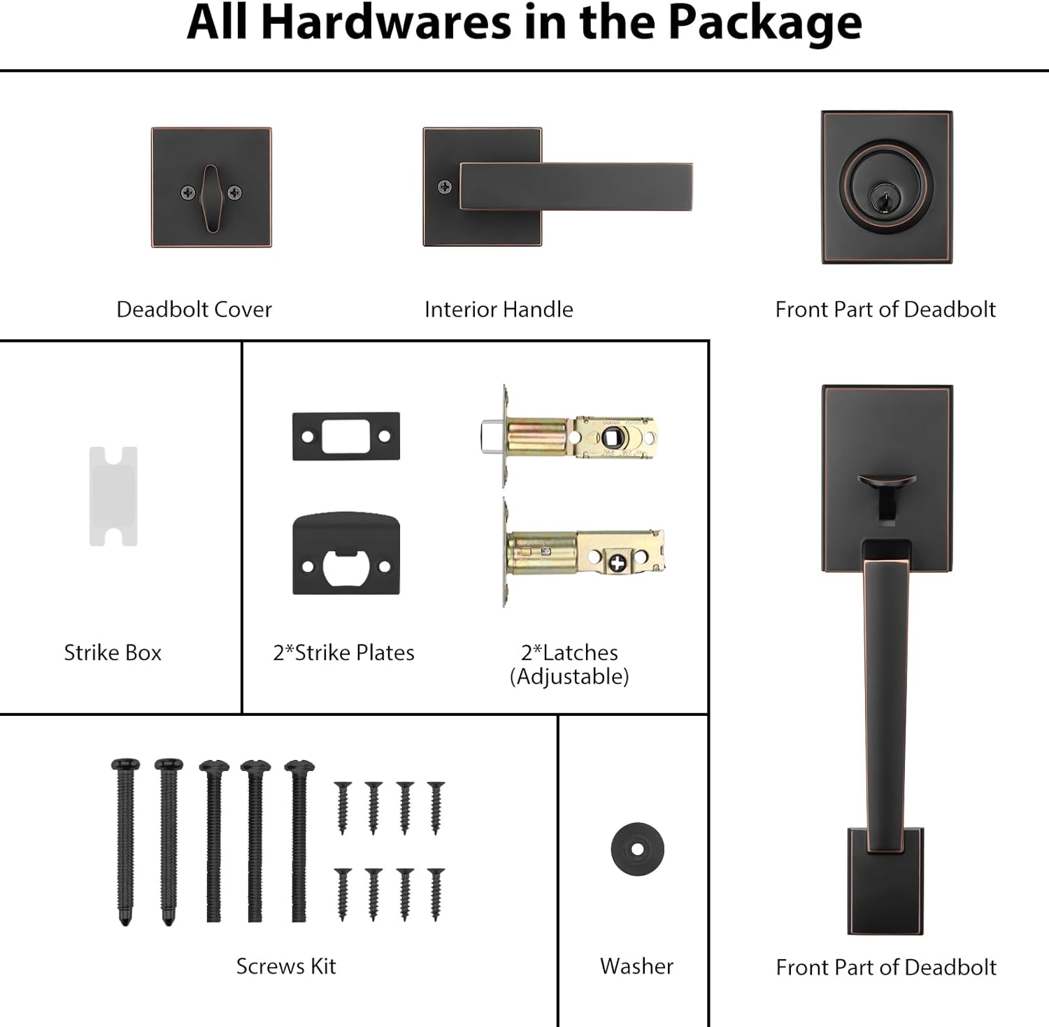 Haidms Oil-Rubbed Bronze Front Door Set