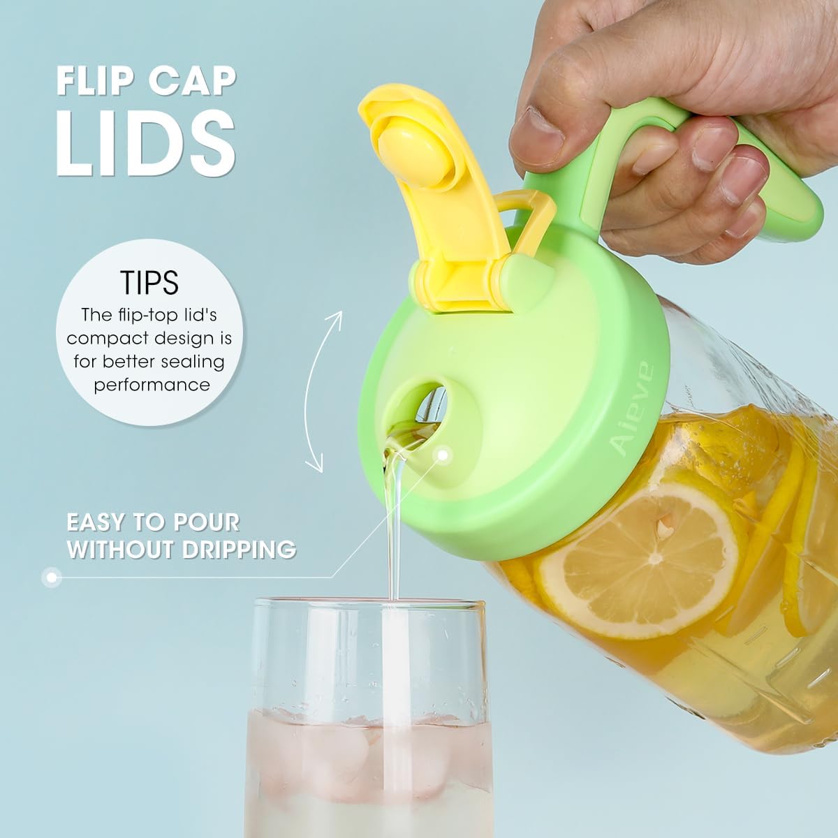 Ergonomic 2-Pack Mason Jar Pour Spout Lid with Flip-Top Design