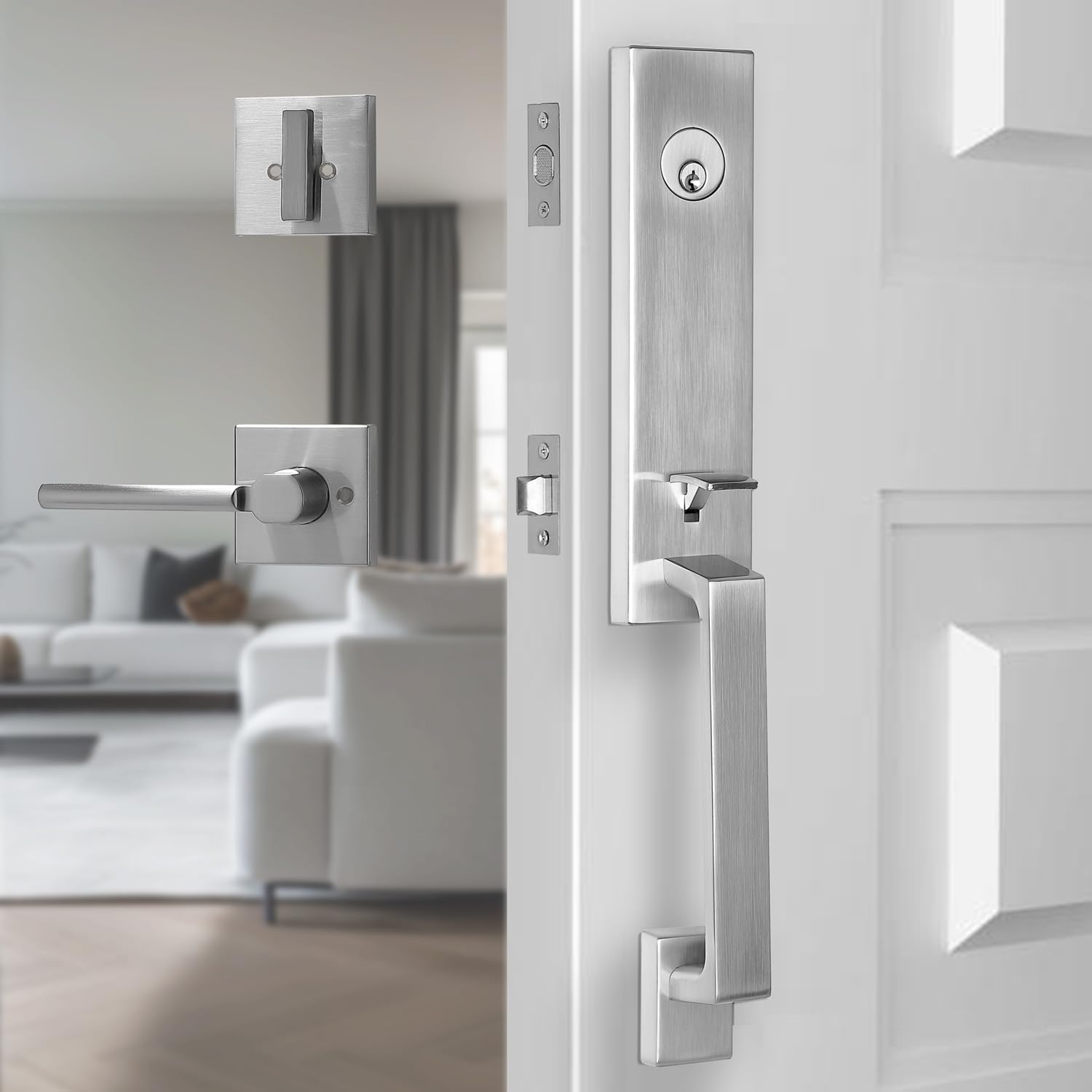 TOGU HS29D Front Door Handle and Single Cylinder Deadbolt Set