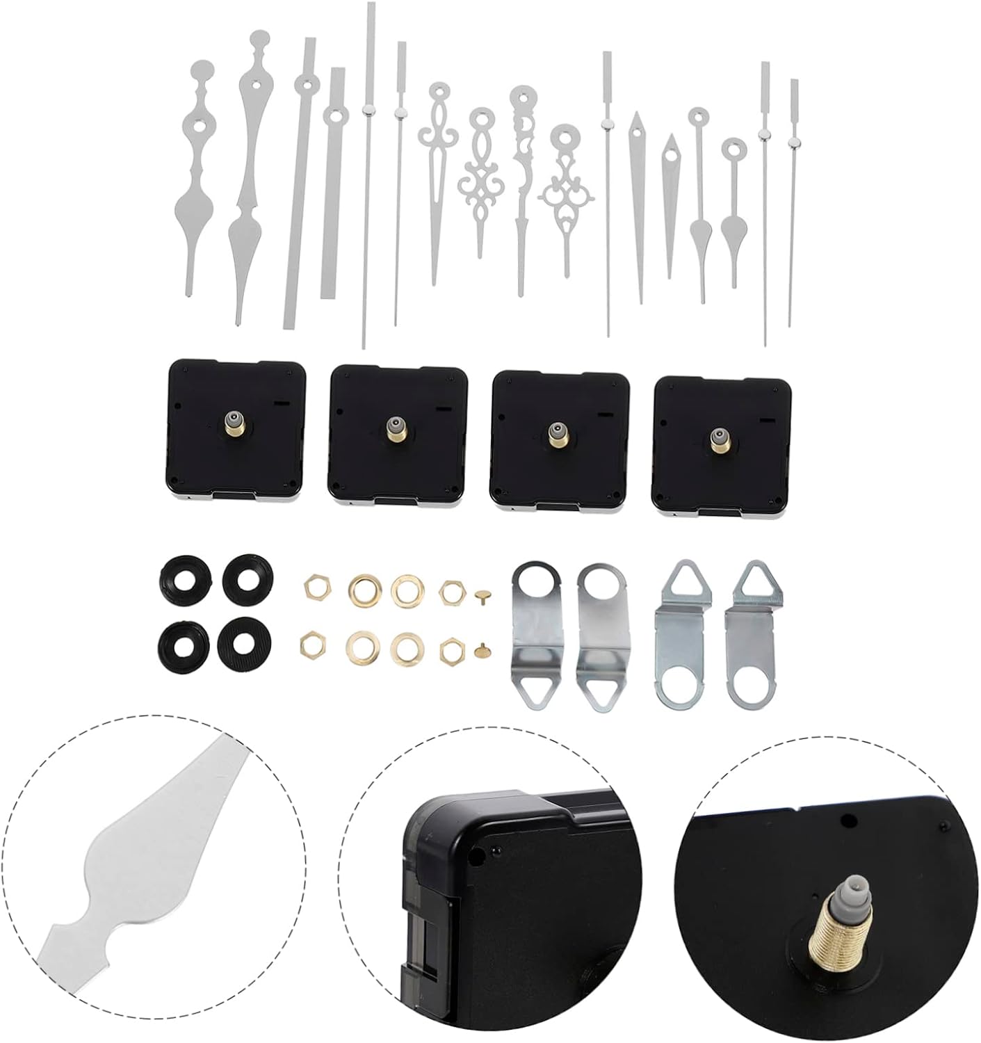 4-Pack DIY Clock Movement Kit Quentinian-InsPIred Clock Hands Easy to Install