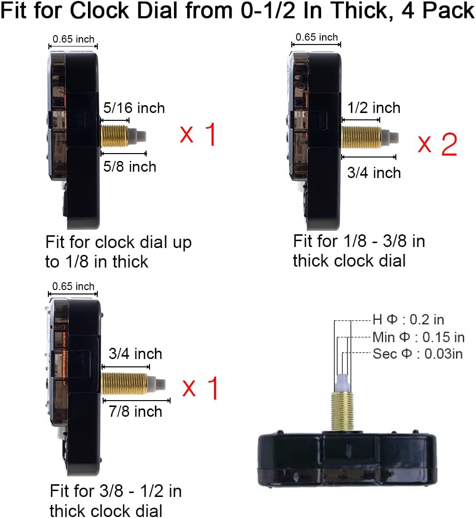 Precision Shaft Clock Kit with Replacement Clock Hands