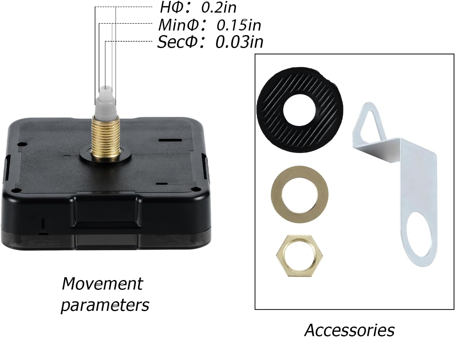 12mm Shaft Replacement for Silent Clocks
