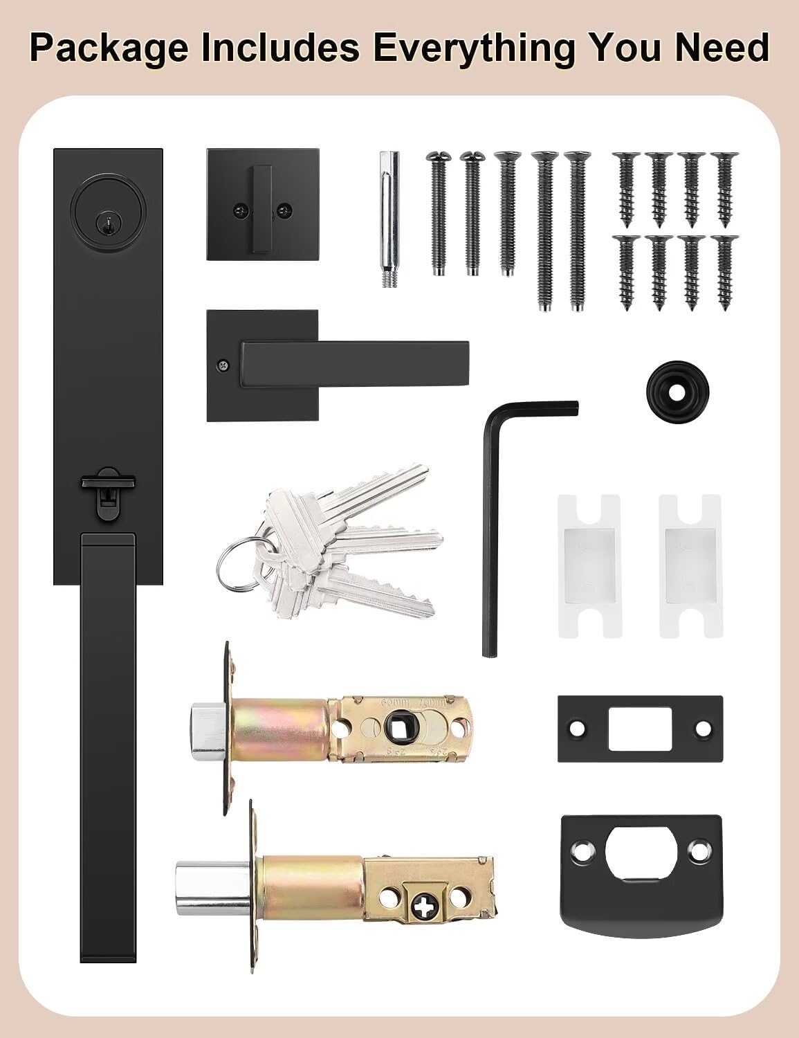 Full Escutcheon Handle Set