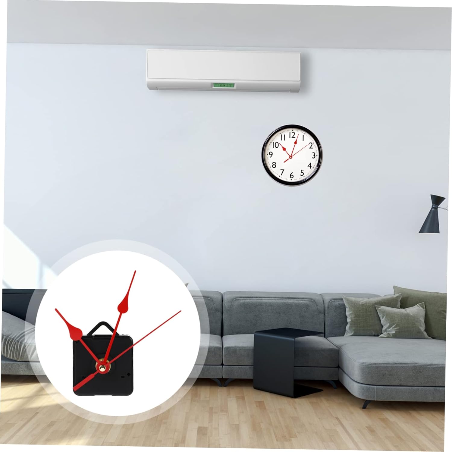 Red Silent Quartz Elegant Home Clock Hands Movement Set Easy to Install