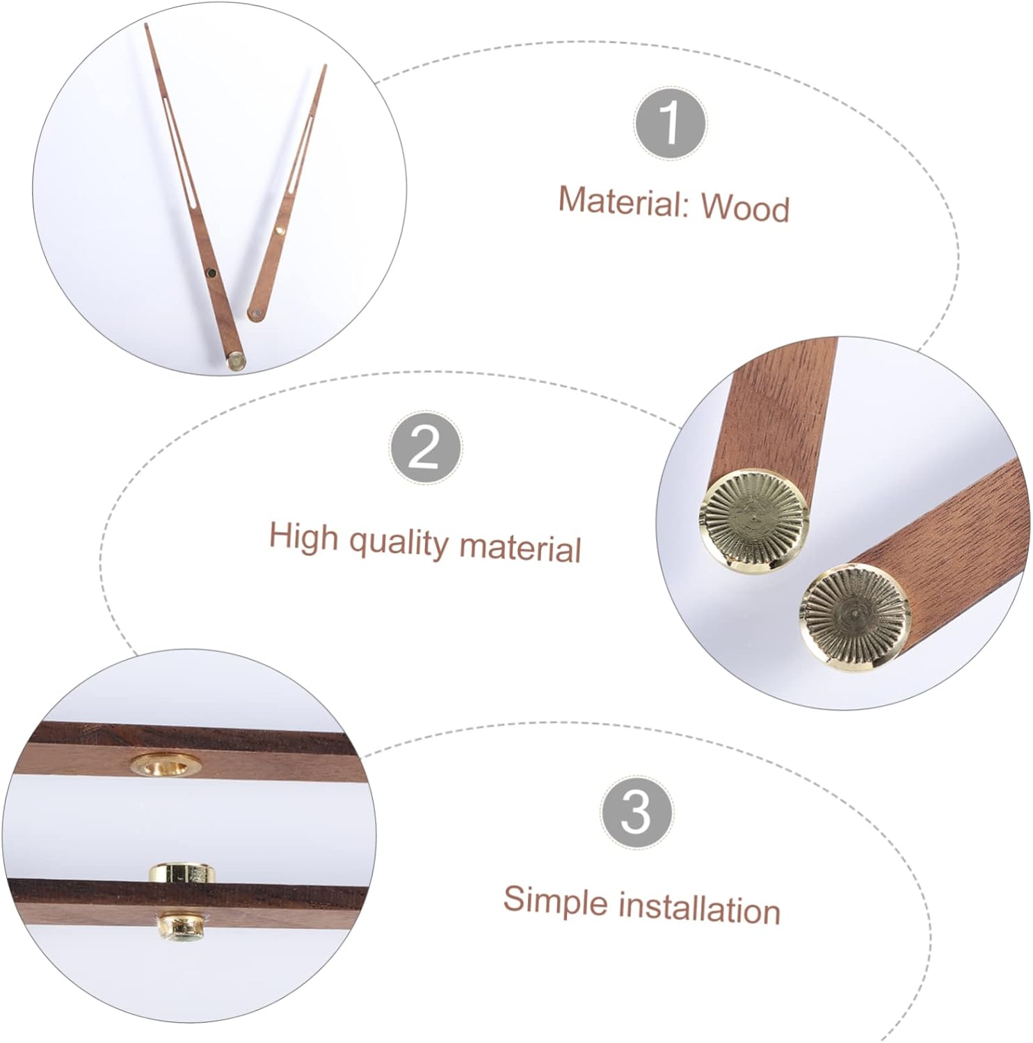 Large Wooden Wall Clock Hands