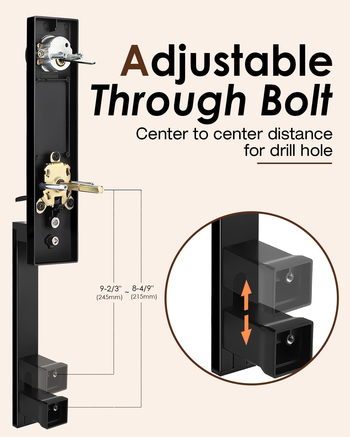 Modular Matte Black Front Door Lock Set for Heavy Duty Use