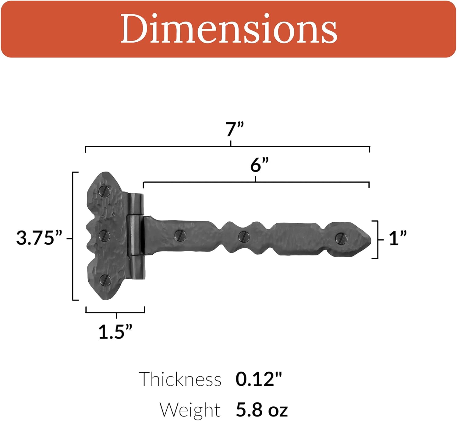 Handcrafted Black Wrought Iron Hinges for Barn Doors Shutter