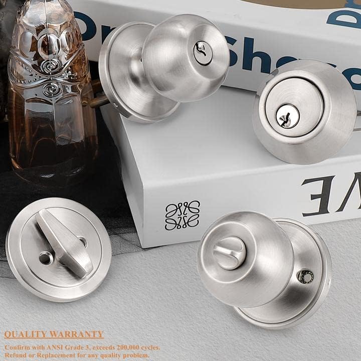 Probrico 6-Pack Door Knobs Deadbolts