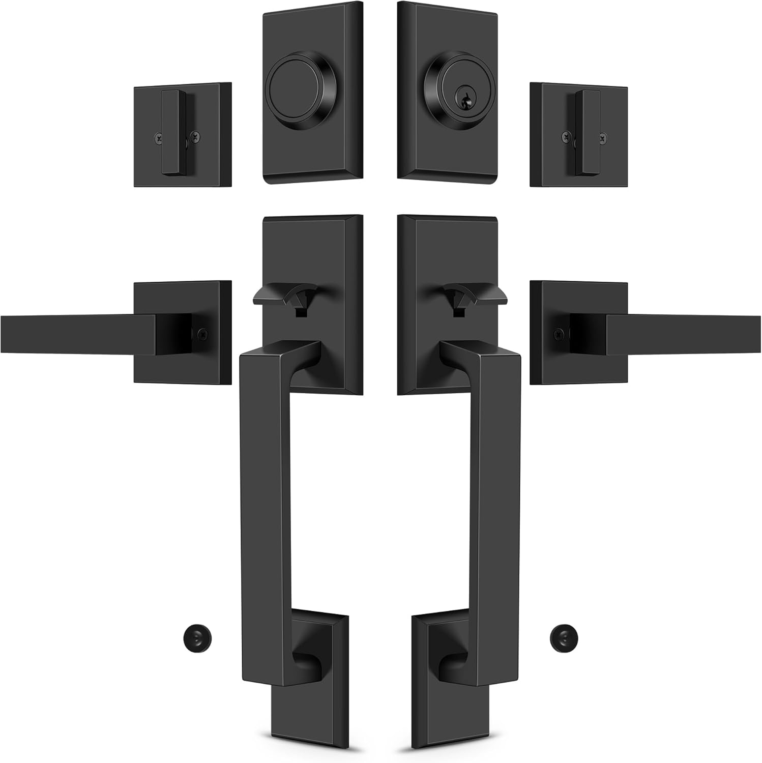 Secure your home with a double front door lock in matte black