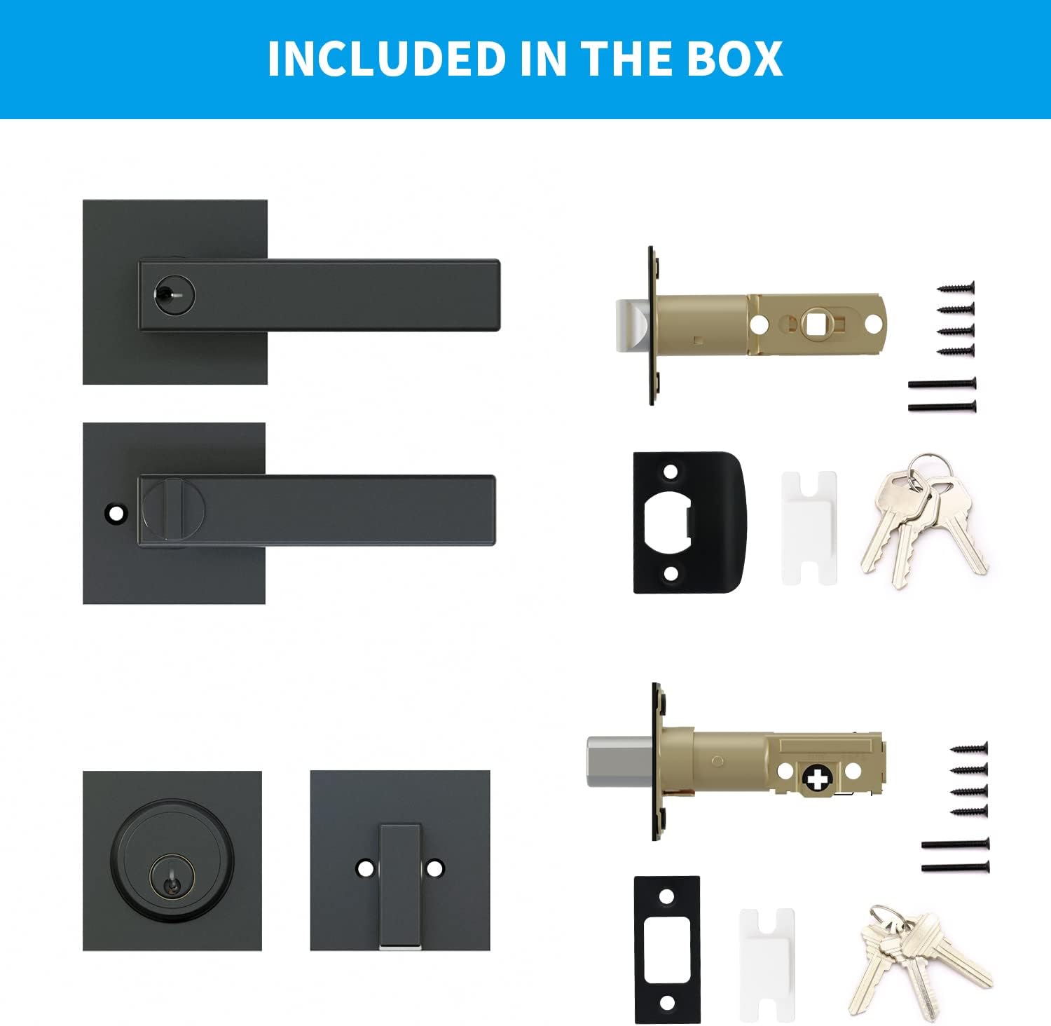 Hidalife Keyed Door Handle and Deadbolt Set