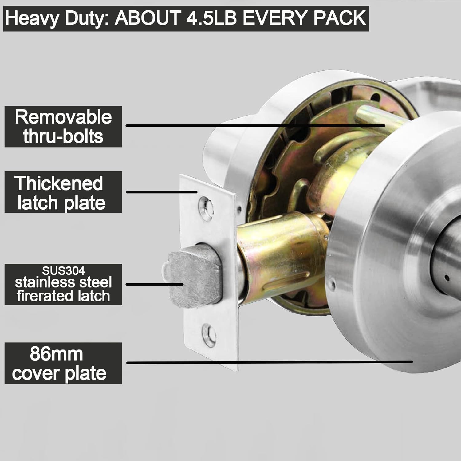Heavy Duty Commercial Door Lock SATIN Chrome Finish ADA Compliant