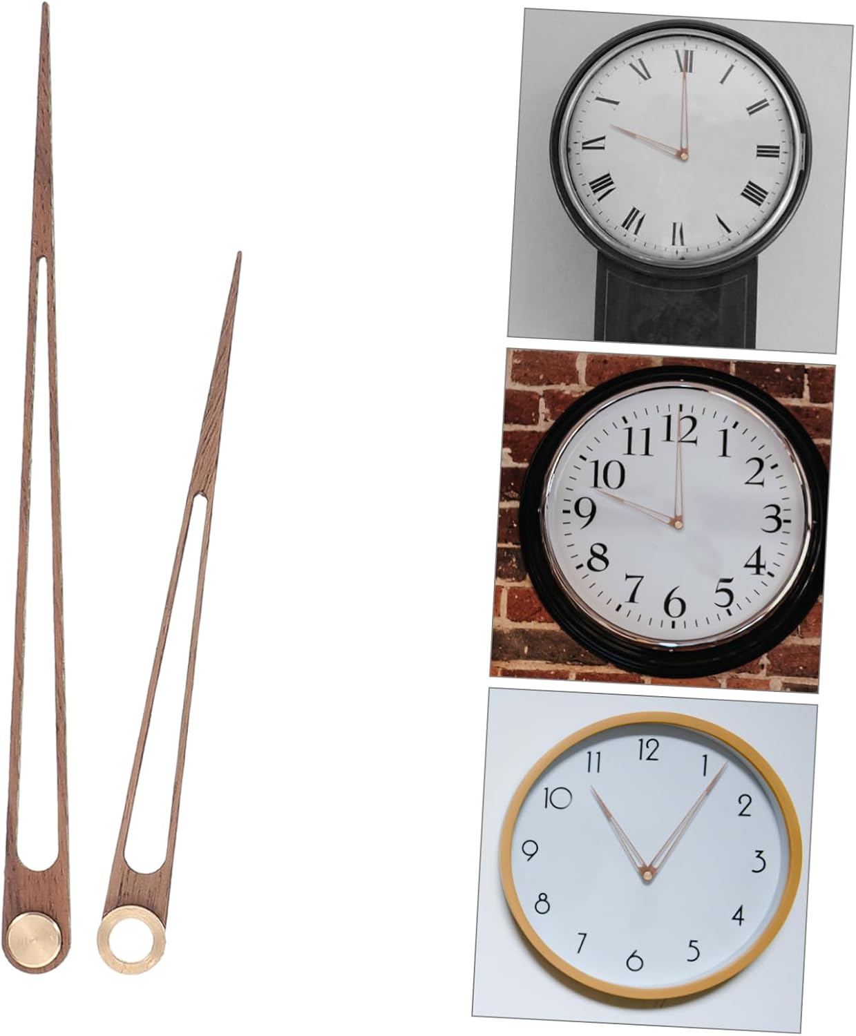 jojofuny Long Shaft Clock Movement Parts Wooden Clock Hands Kit for DIY