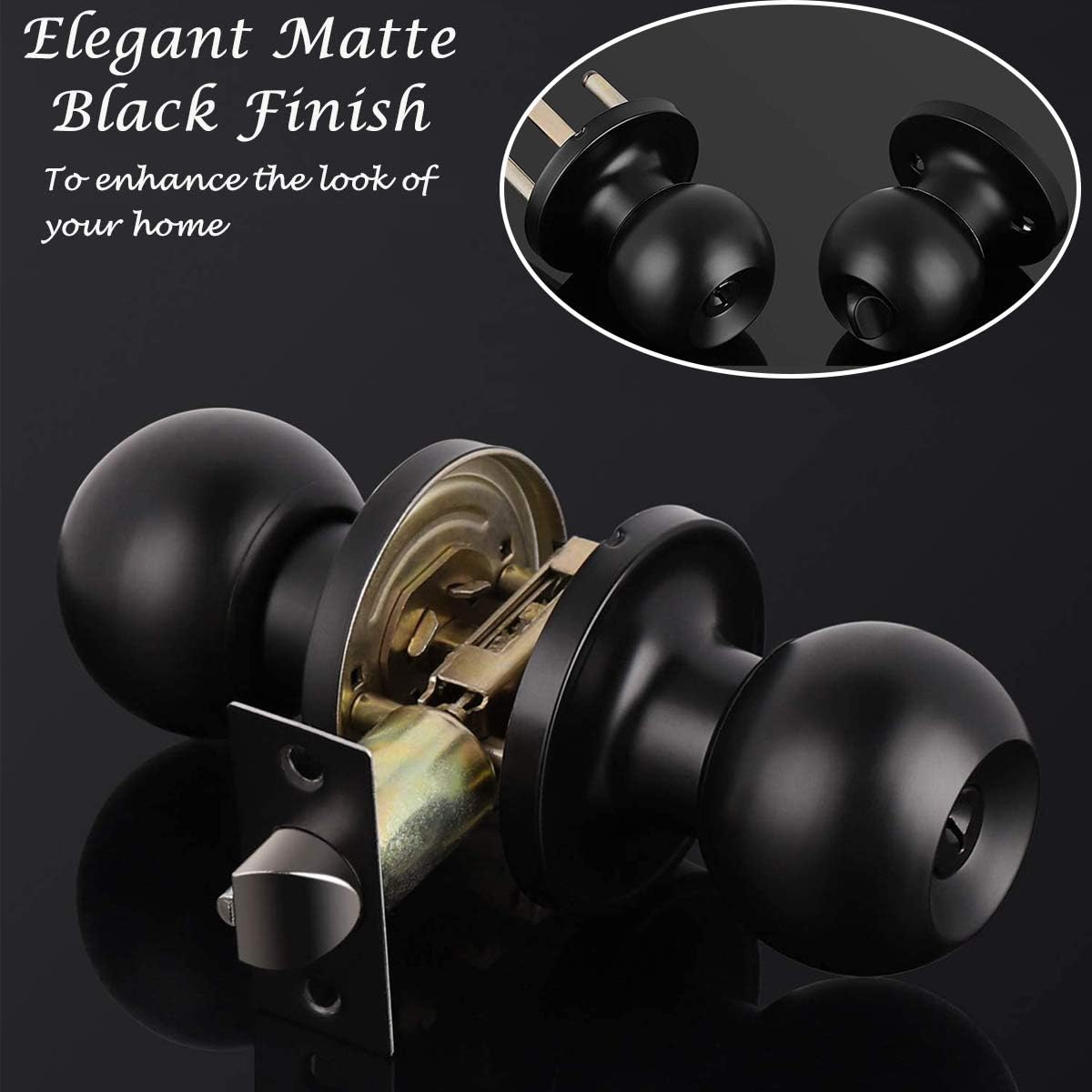 Versatile 4-Pack Door Knob Deadbolt Set with Black Finish