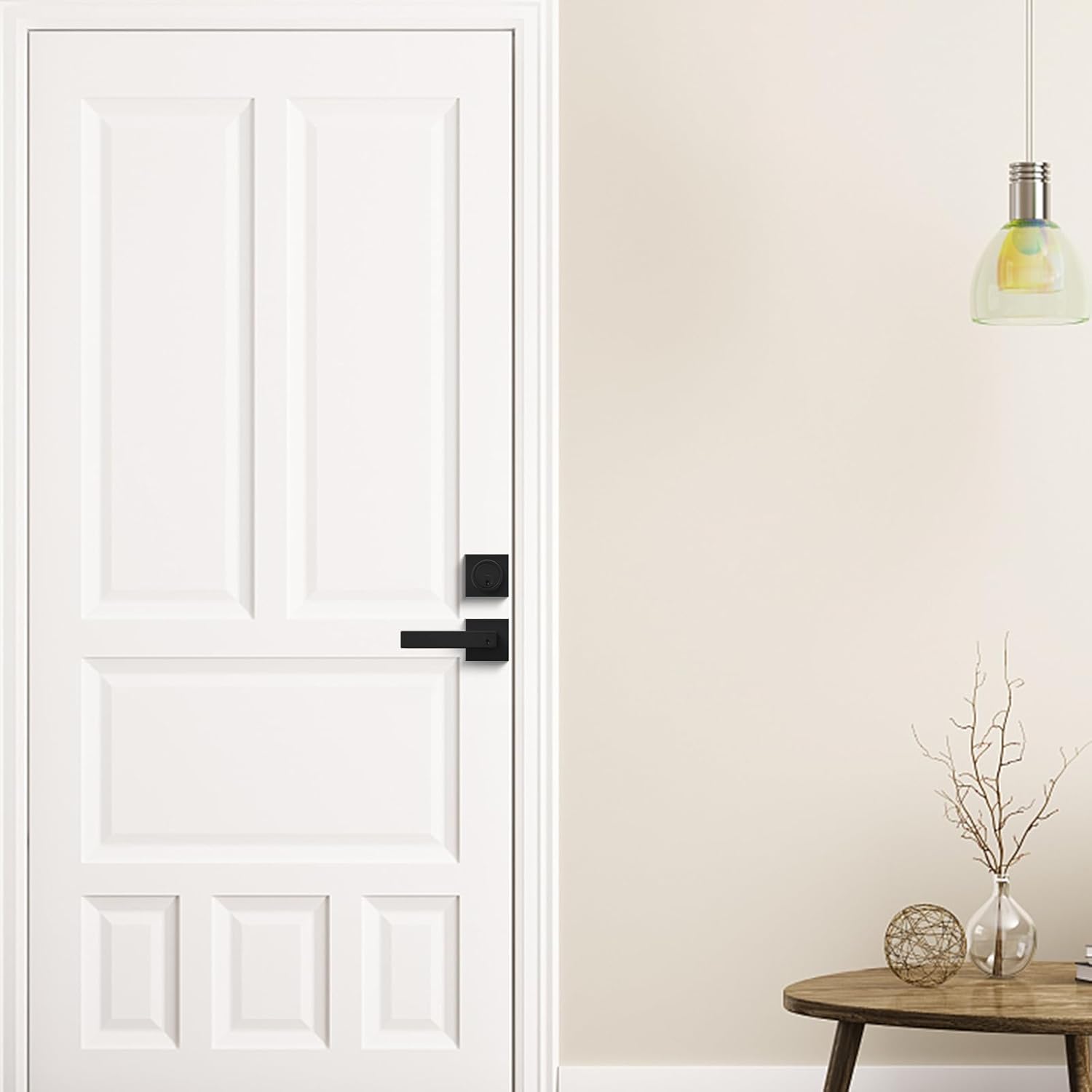 Haidms 2-Piece Black Exterior Door Lock Set