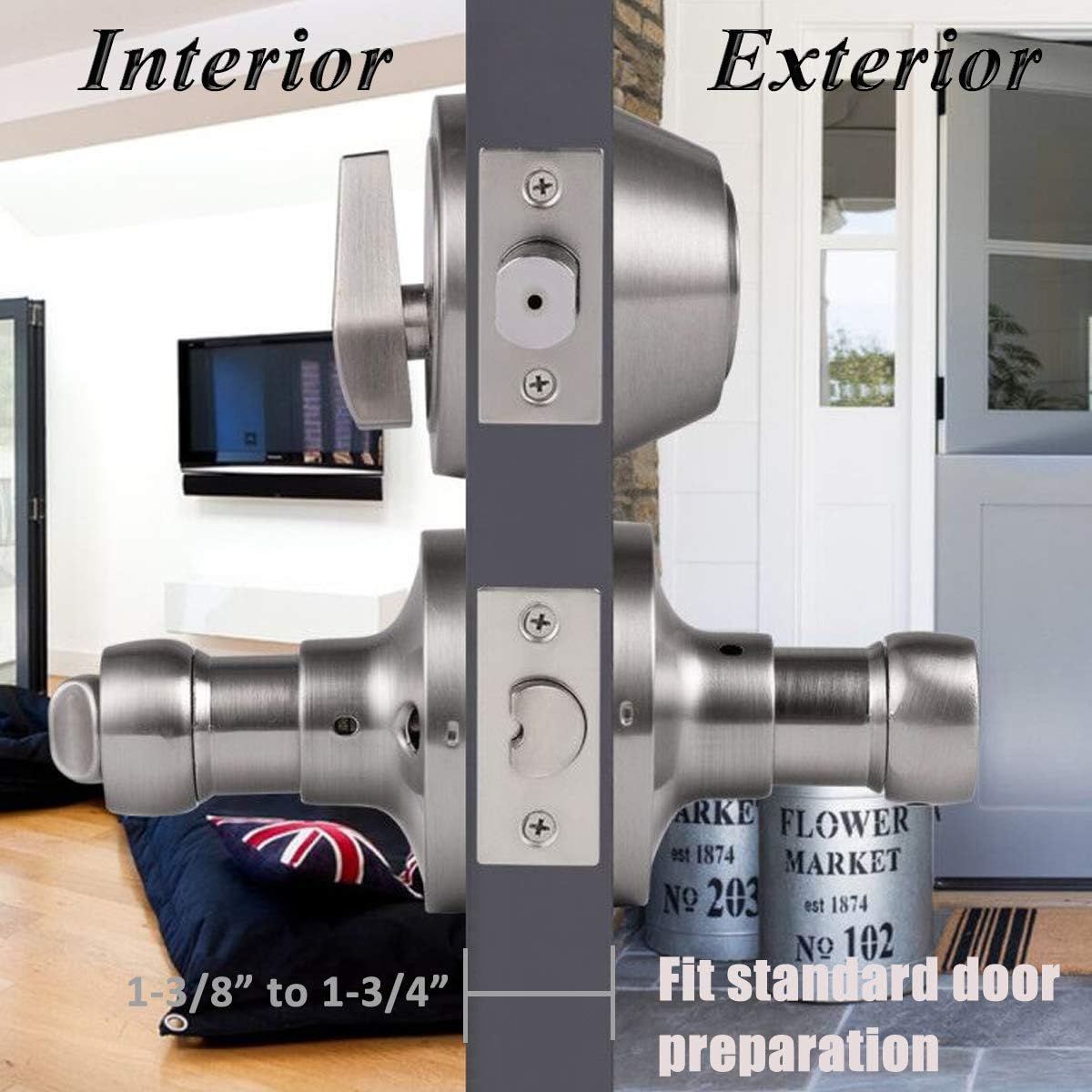Probrico Door Handles Set - 6 Piece Pack