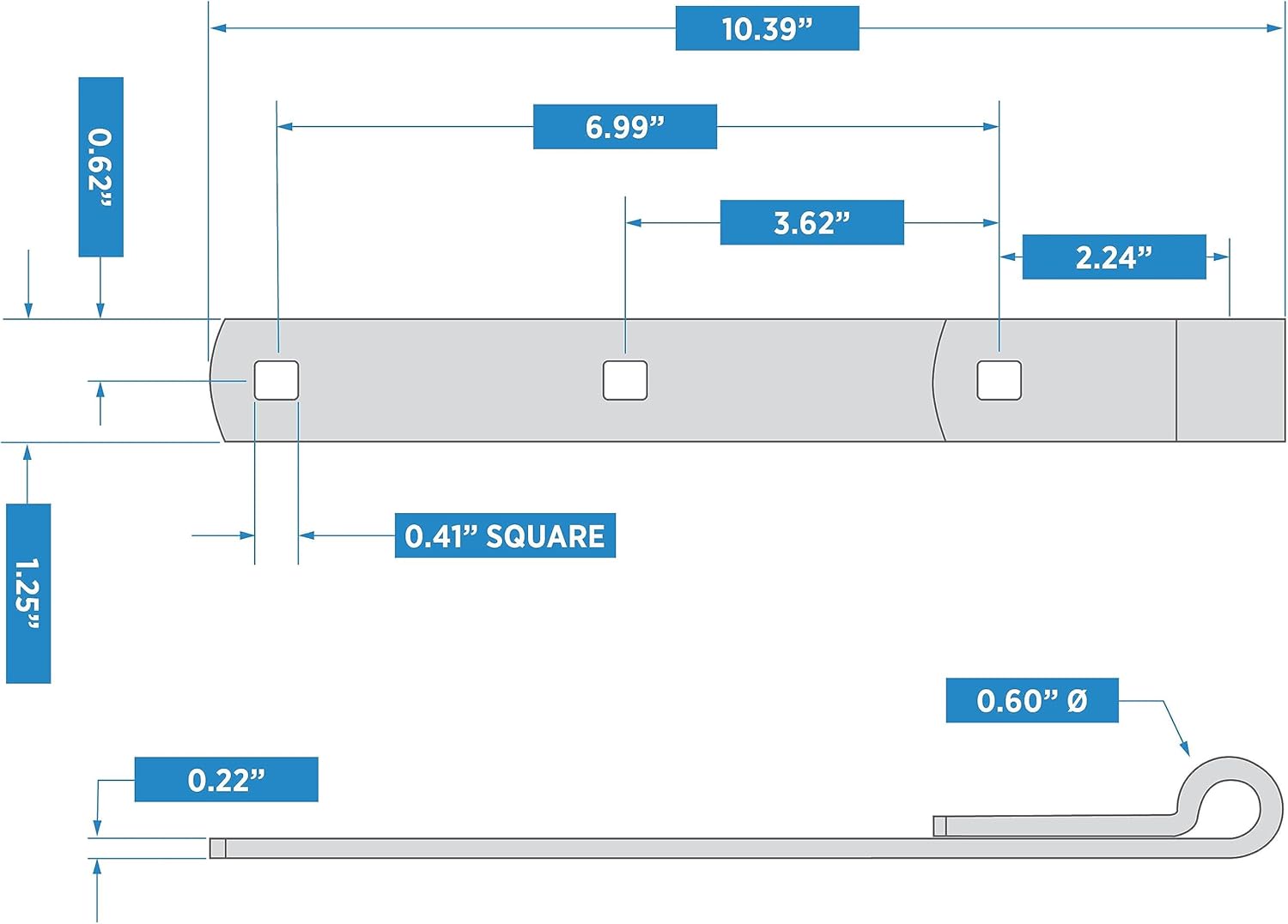 National Hardware Hinge Strap in Zinc Plated for Doors