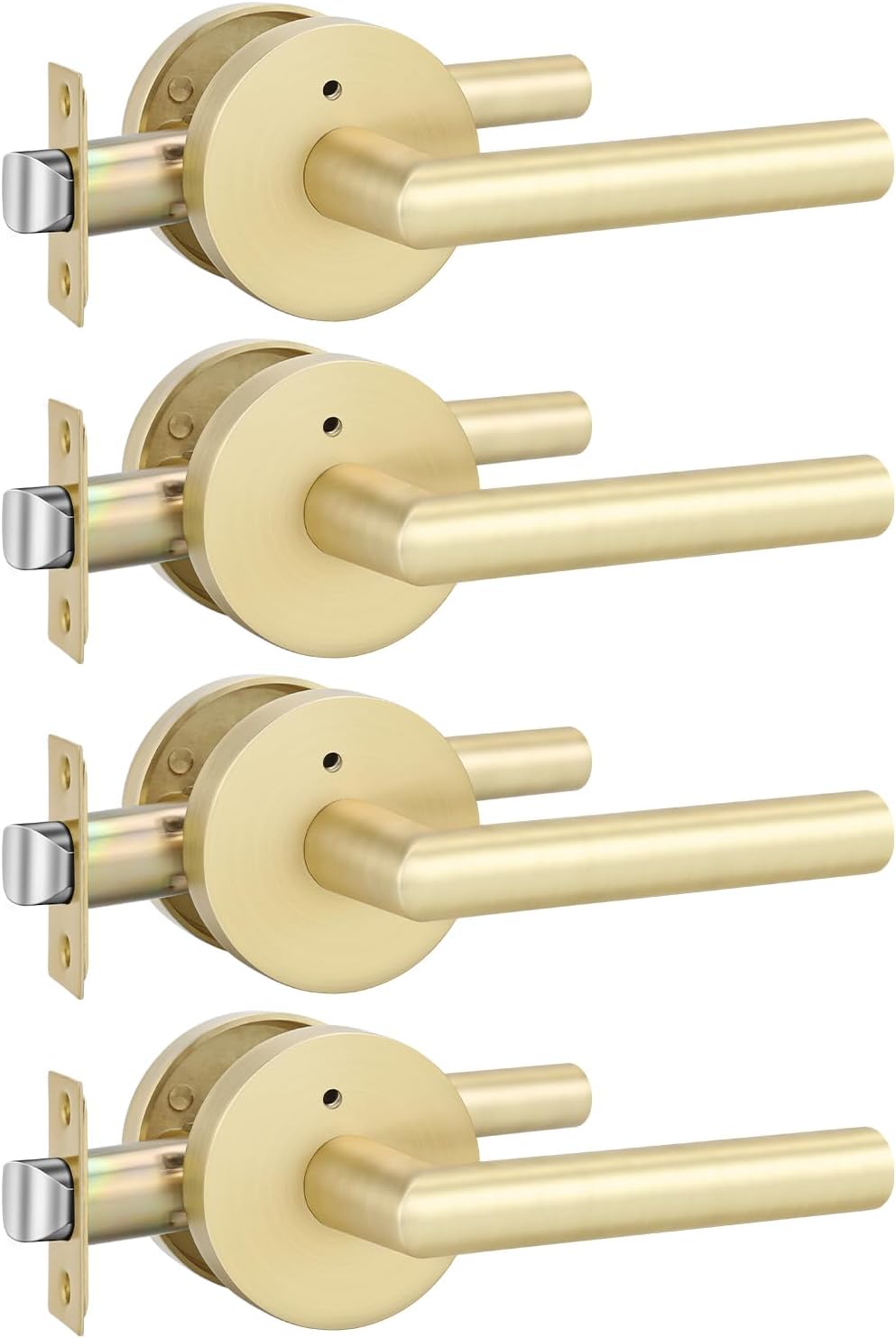 GoldenWarm 4-Piece Gold Door Handles
