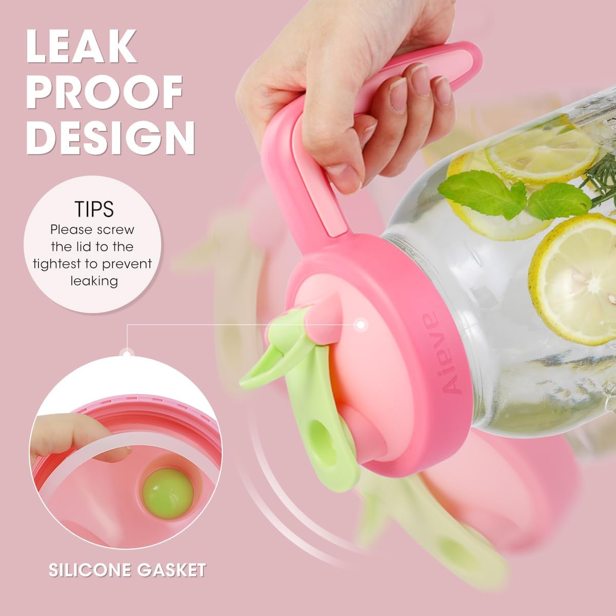 Ergonomic 2-Pack Mason Jar Pour Spout Lid with Flip-Top Design