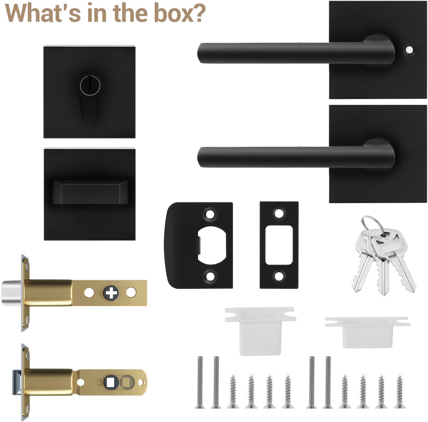 Ohuhu Door Lock Set Matte Black Design