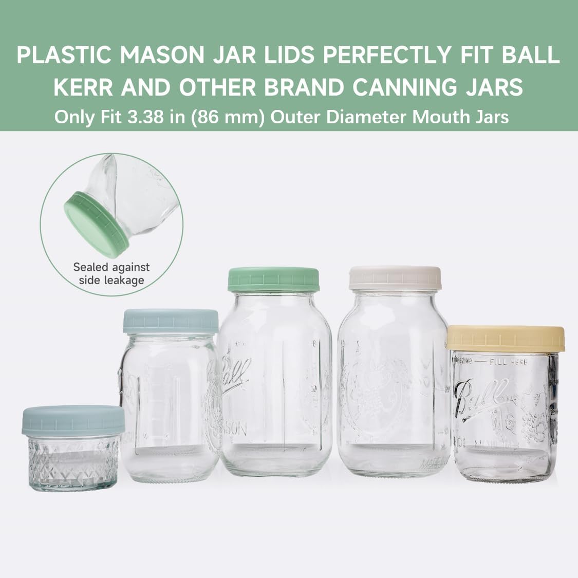 8-Piece Wide Mouth Mason Jar Lid Set