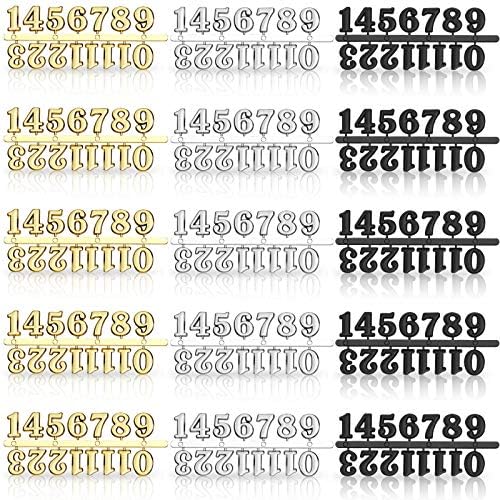 DIY Digital Clock Numbers 15 Pcs in Black Silver Gold Replacement Parts