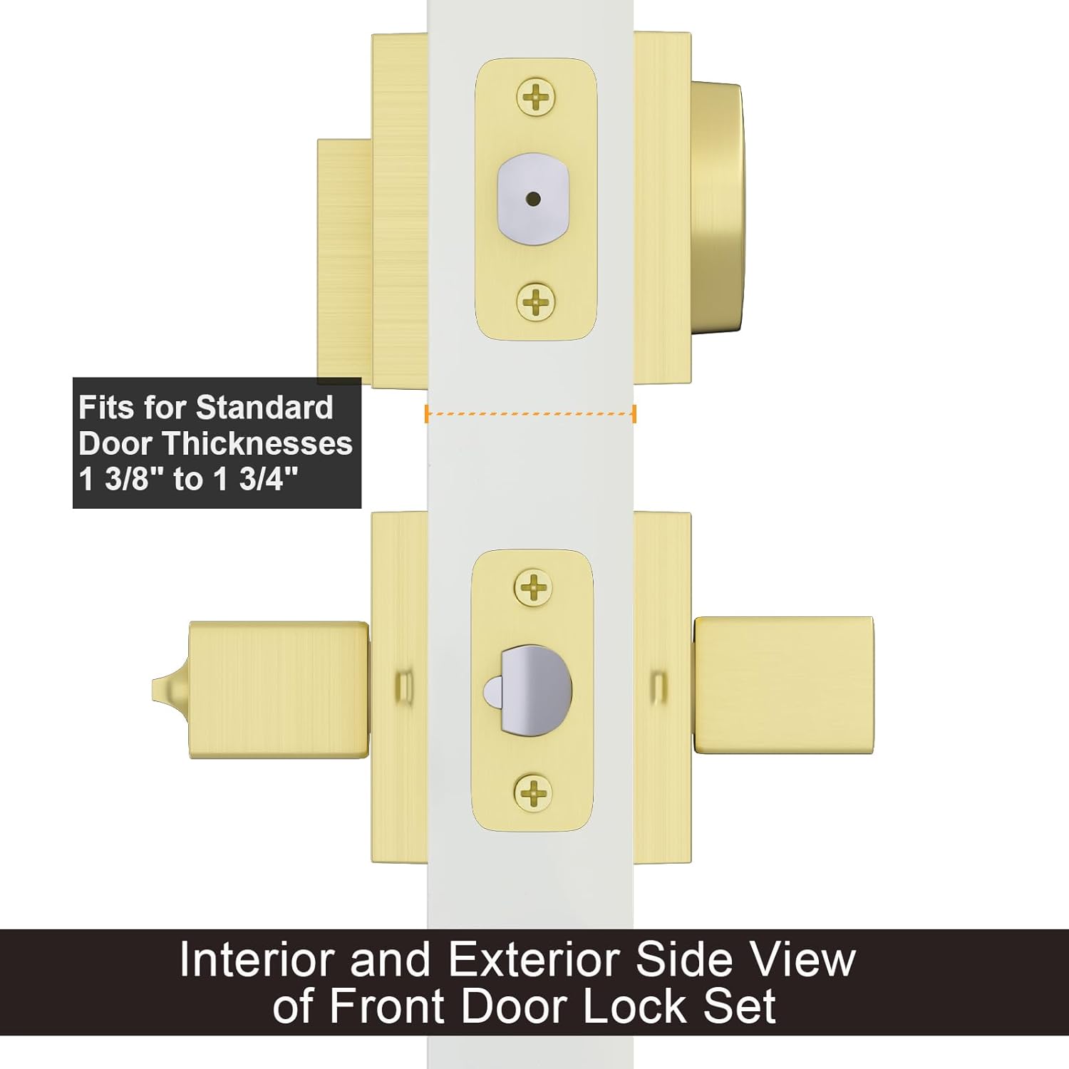 Haidms Gold Exterior Door Lock Set with Deadbolt