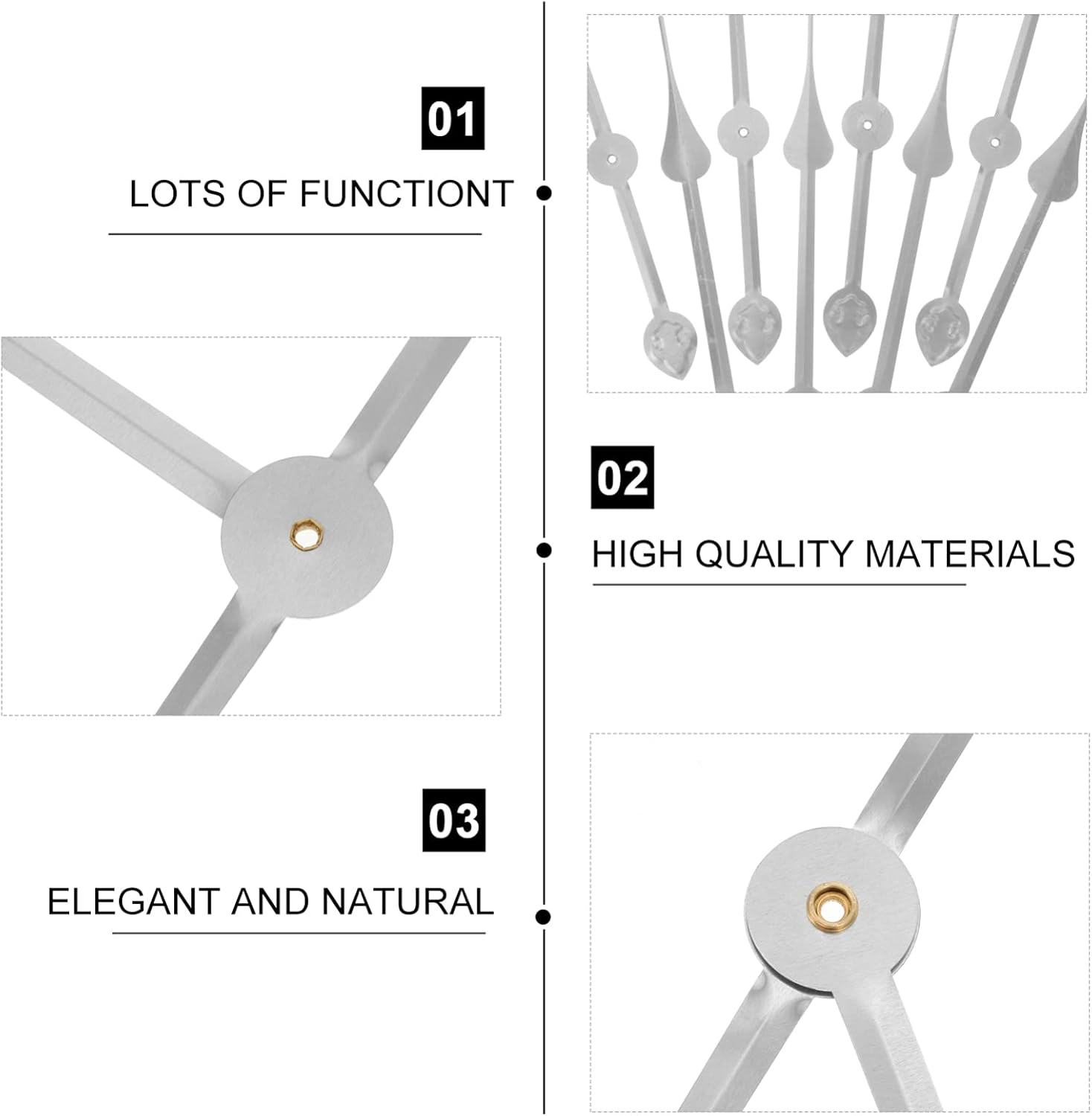 Yardwe Replacement Clock Hands Aluminum Silver 97mm Perfect for DIY Clock Repair