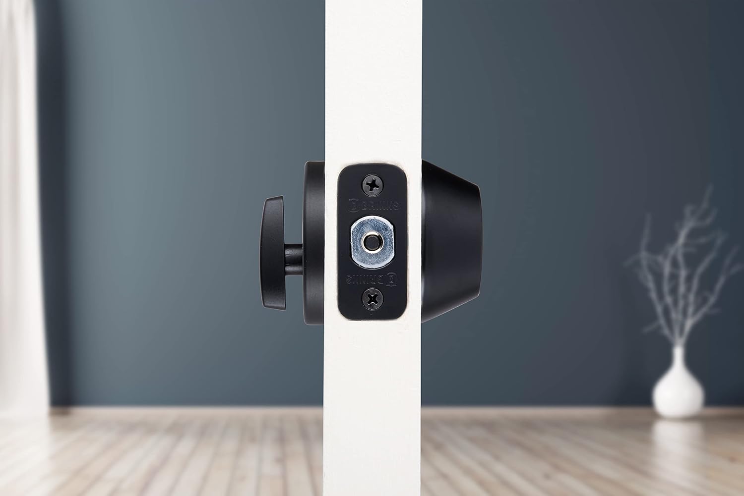 6-Pack Set - Matte Black Modern Privacy Door Knob Deadbolt
