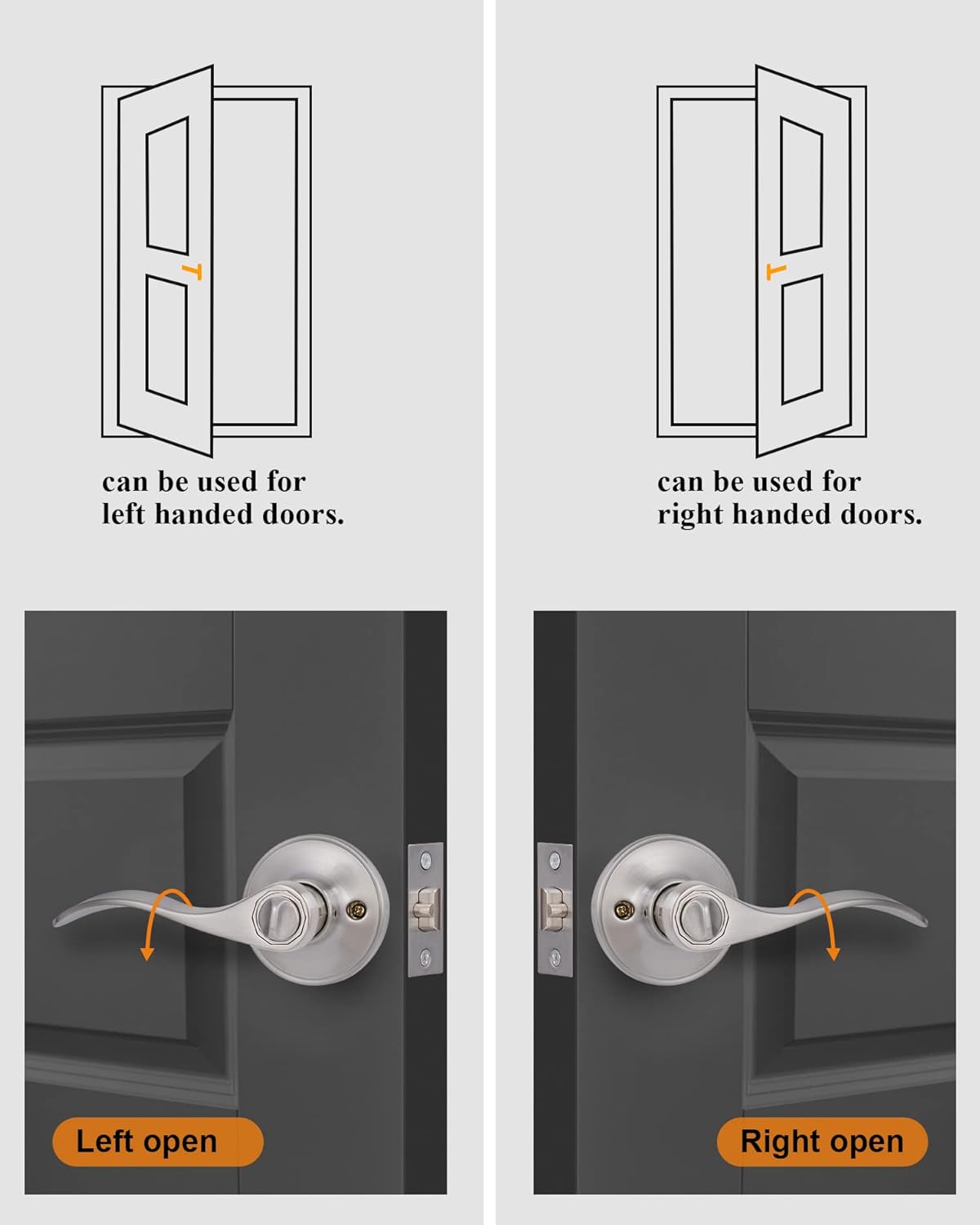 Secure Front Door Lock Set with Reversible Levers